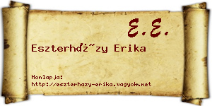 Eszterházy Erika névjegykártya
